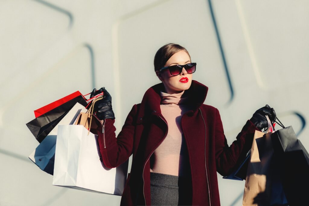 A girl doing her shopping