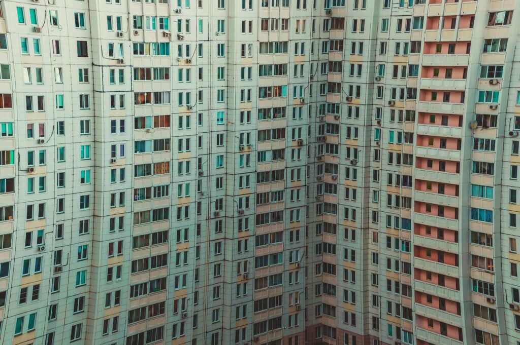 Apartment building facade, a home protected by renters insurance