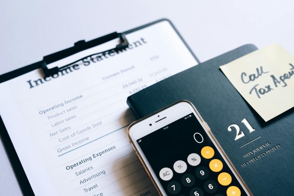 tax documents finance calculator
