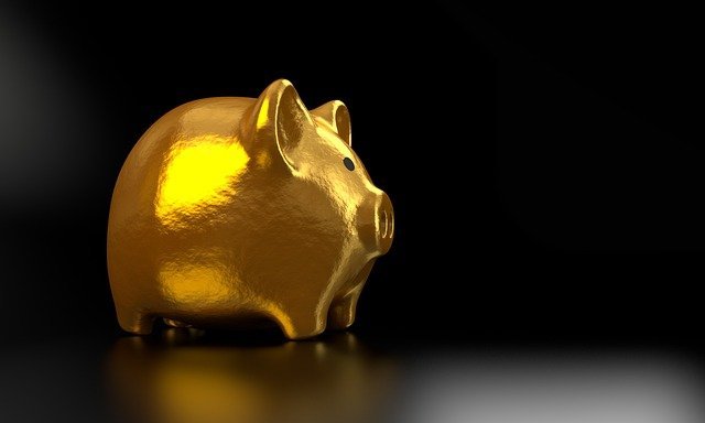 Golden piggy bank, a symbol of saving in treasury bills and I bonds