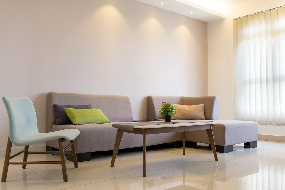 Home living room where a life insurance calculator helps protect the family