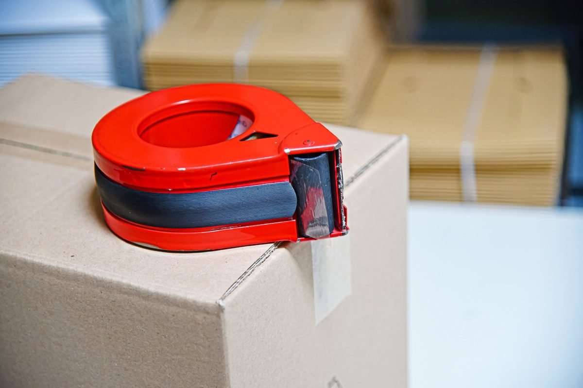 Parcel with tape ready to ship an item sold for your first $500 online