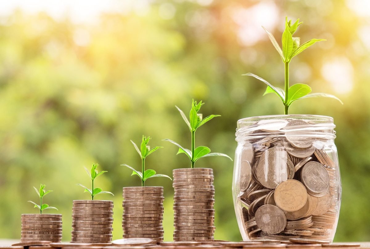Plants growing from coins to show long-term investing in 2026