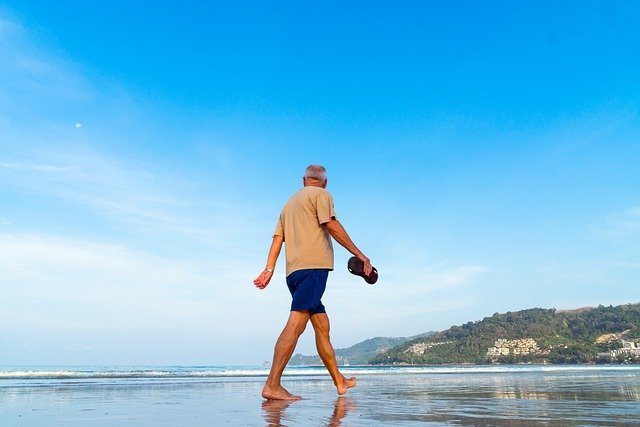 Retired man walking on a beach, the goal behind 401(k) and IRA contribution limits 2026