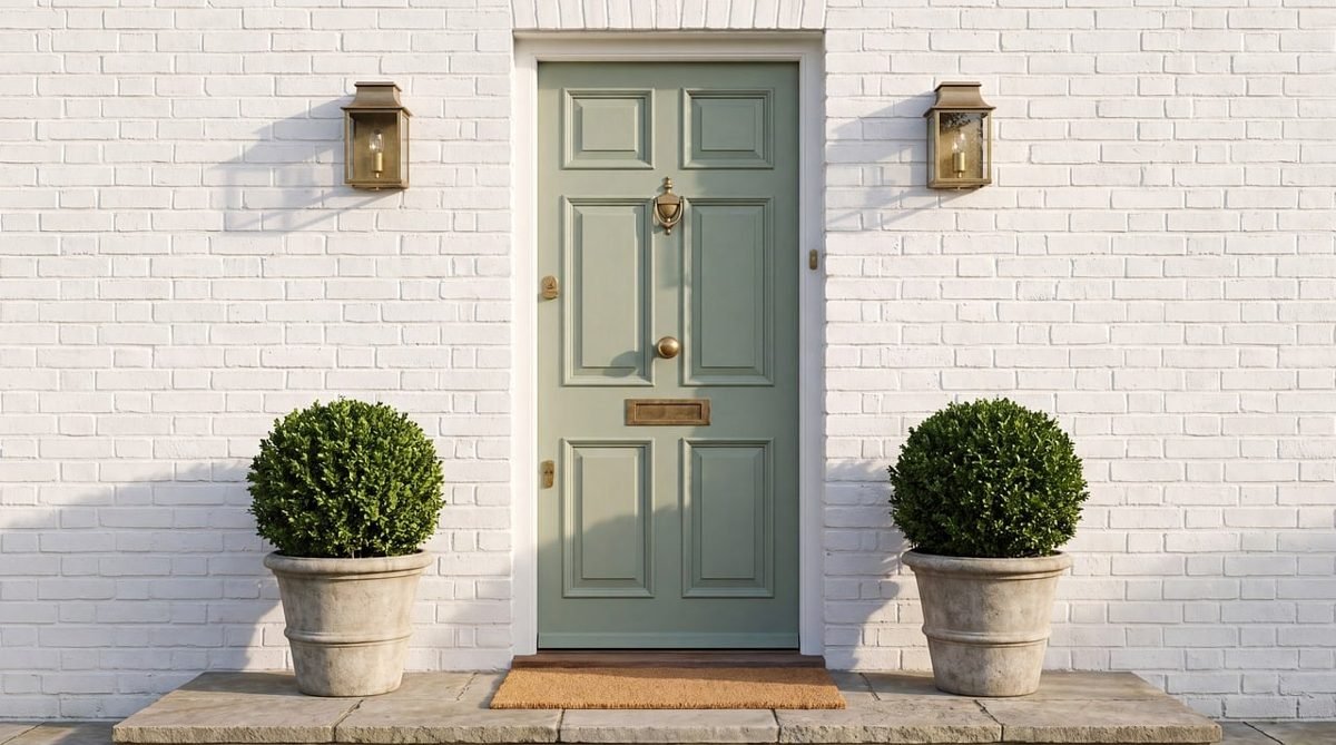 Front door of a home bought with a low down payment